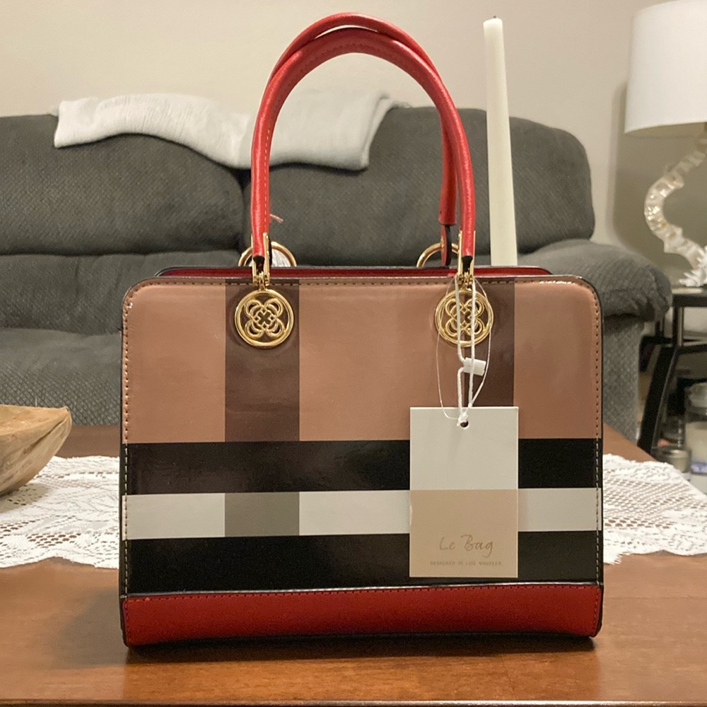 Women's Red and Beige Handbag